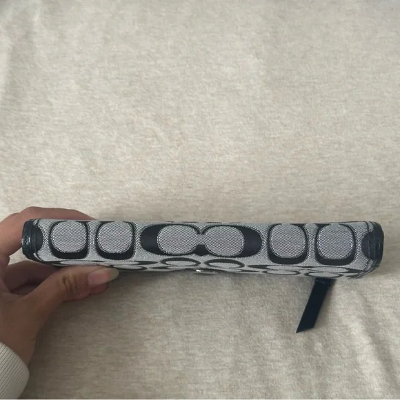 Coach Signature Black and Gray Zip Wallet - Picture 8 of 8